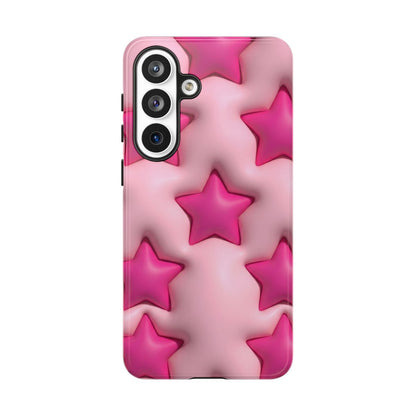 Pink Puffy Stars Aesthetic Phone Case - Cute Y2K Design