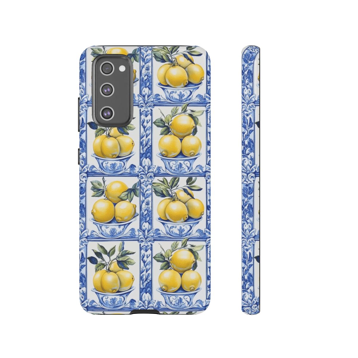 Amalfi Lemon Tile Phone Case - Mediterranean Blue & Yellow