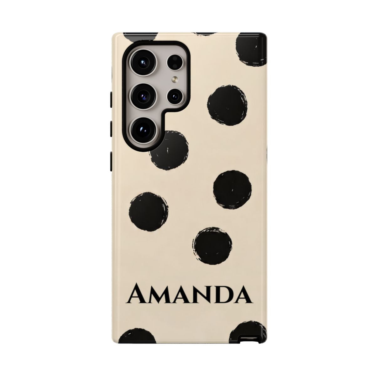 Personalized Polka Dot Phone Case – Custom Name Modern Abstract Aesthetic