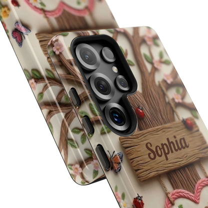 Personalized Bonus Mom Phone Case – Custom Name Clay Spring Garden Aesthetic