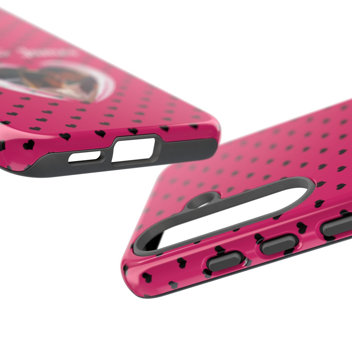 Personalized Photo Pink Heart Phone Case - Custom Photo & Name