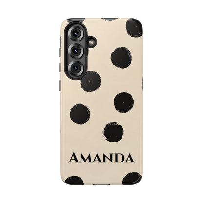 Personalized Polka Dot Phone Case – Custom Name Modern Abstract Aesthetic