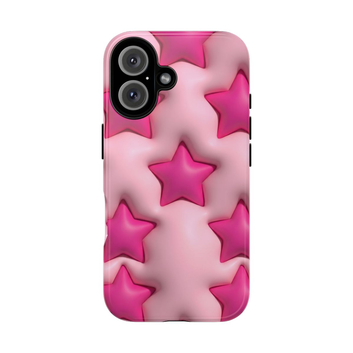 Pink Puffy Stars Aesthetic Phone Case - Cute Y2K Design