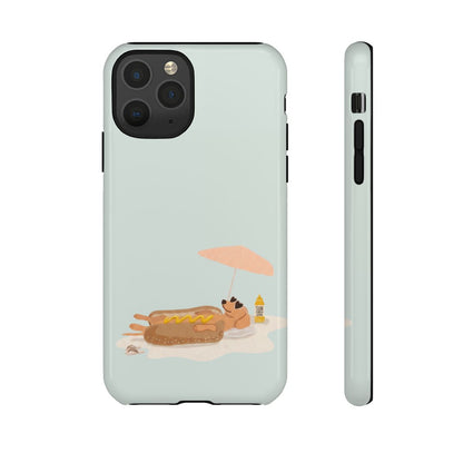Funny Dachshund Phone Case – Minimalist Hot Dog Summer Aesthetic