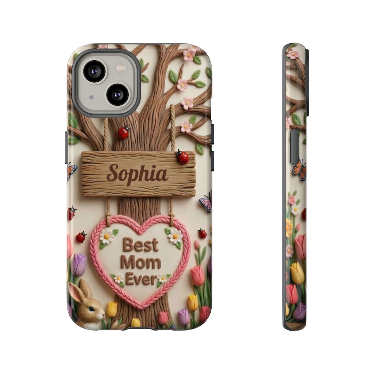 Personalized Best Mom Ever Phone Case - Whimsical Clay Garden