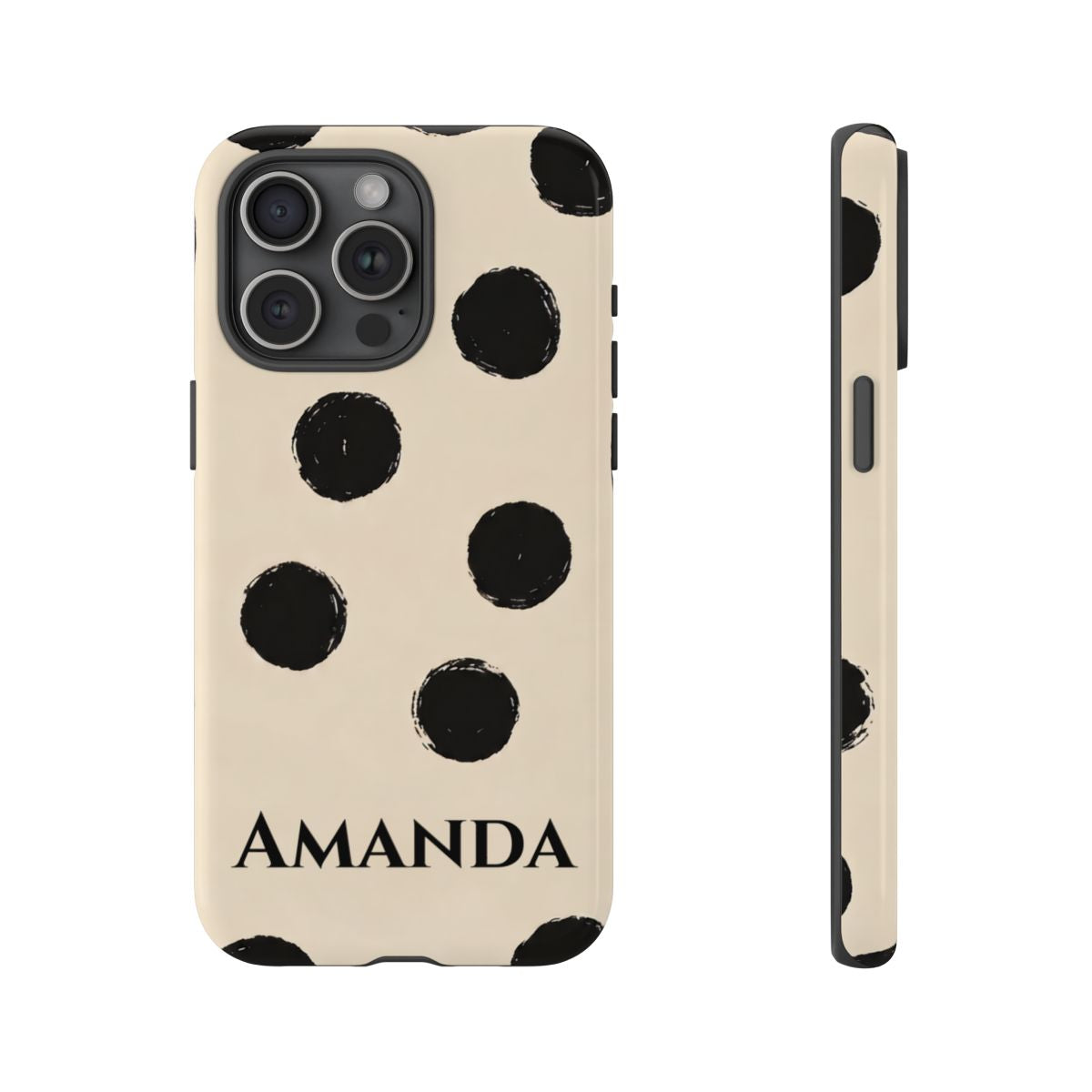 Personalized Polka Dot Phone Case – Custom Name Modern Abstract Aesthetic