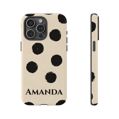Personalized Polka Dot Phone Case – Custom Name Modern Abstract Aesthetic