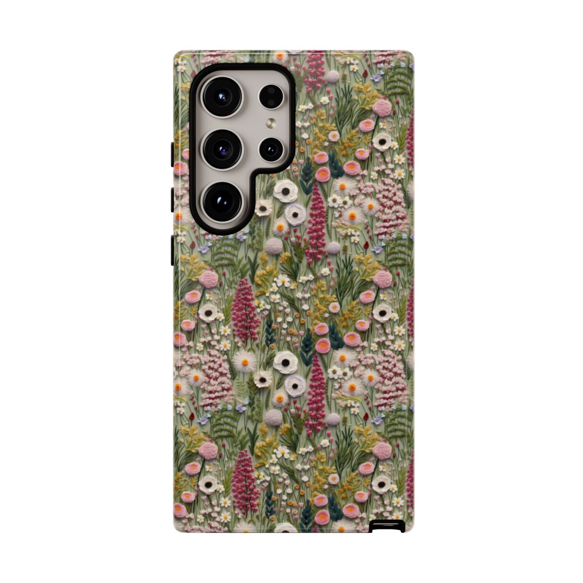 Botany Phone Case – Meadow Wildflower Embroidery Aesthetic