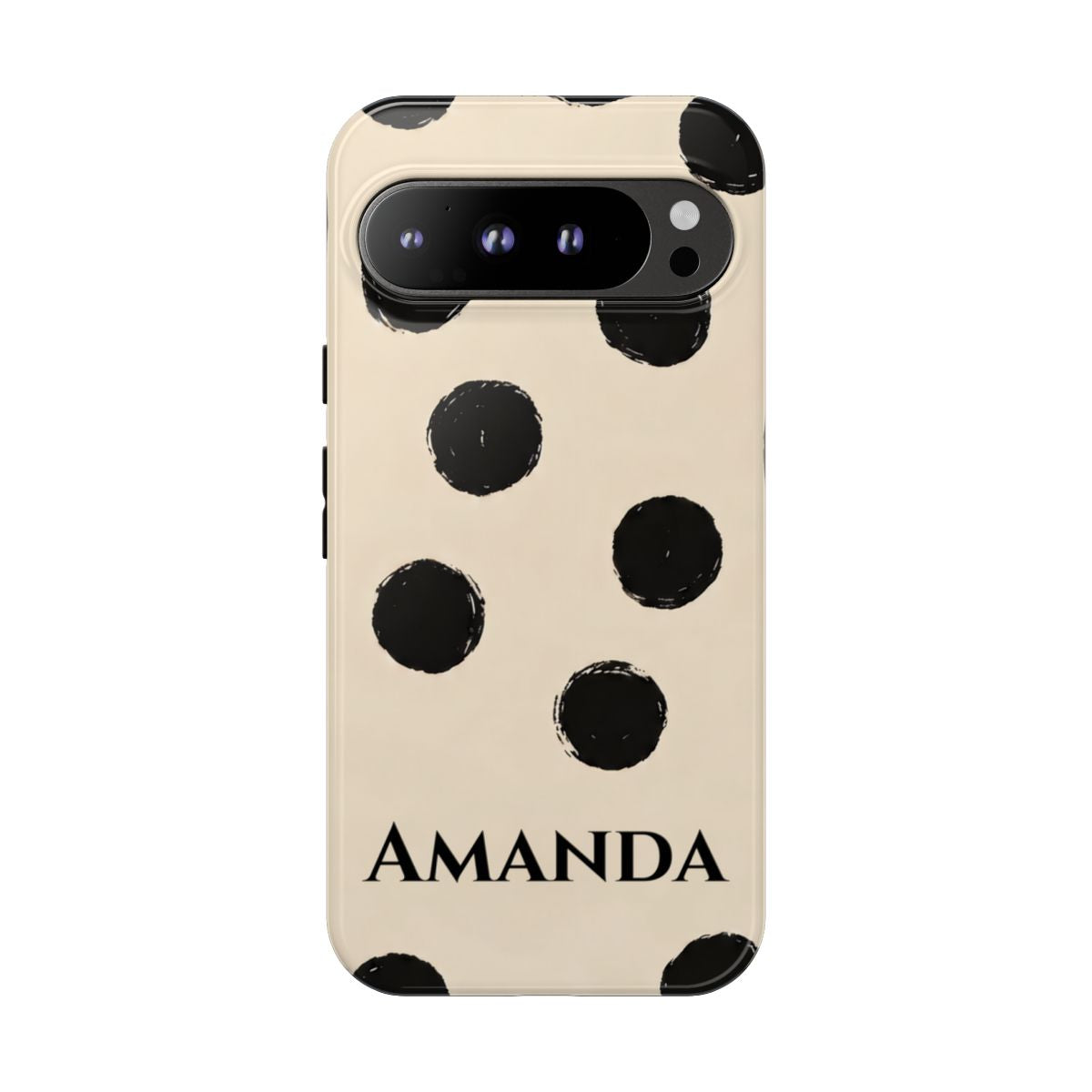 Personalized Polka Dot Phone Case – Custom Name Modern Abstract Aesthetic