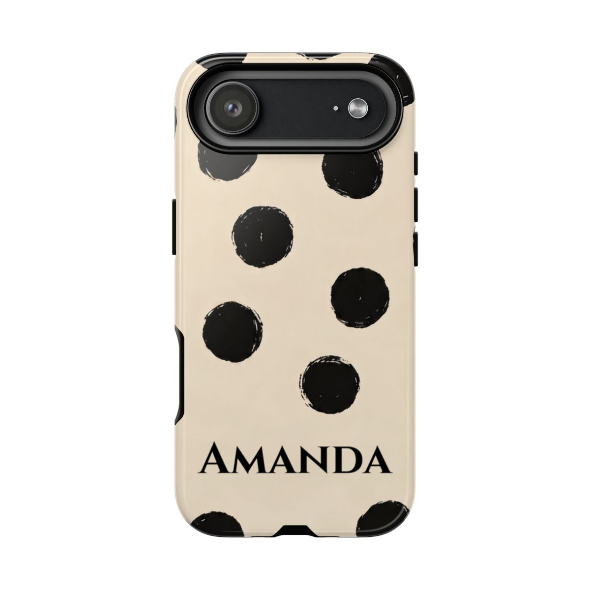 Personalized Polka Dot Phone Case – Custom Name Modern Abstract Aesthetic