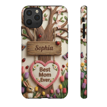 Personalized Best Mom Ever Phone Case - Whimsical Clay Garden