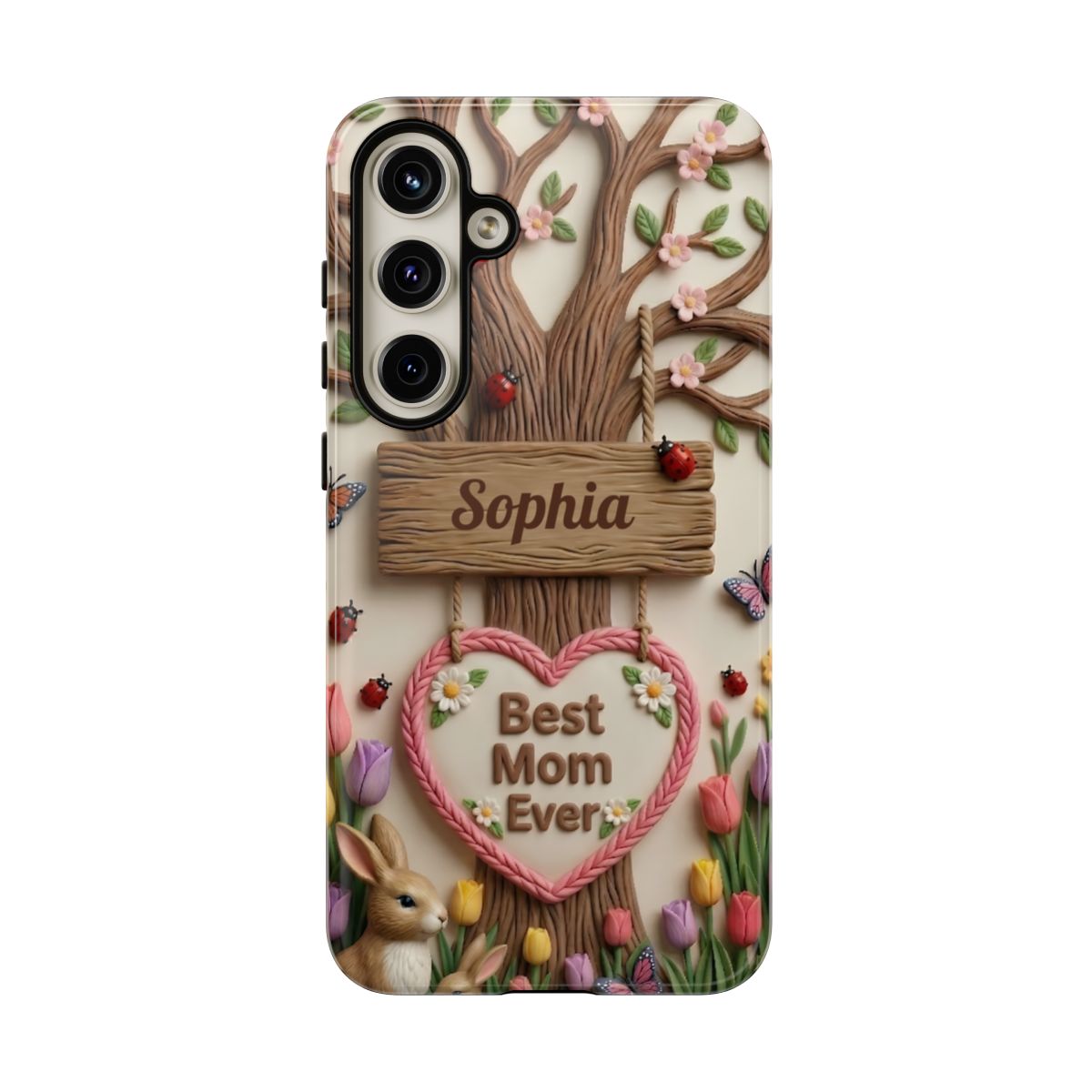 Personalized Best Mom Ever Phone Case - Whimsical Clay Garden