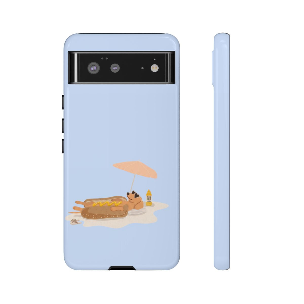 Funny Dachshund Phone Case – Minimalist Hot Dog Summer Aesthetic