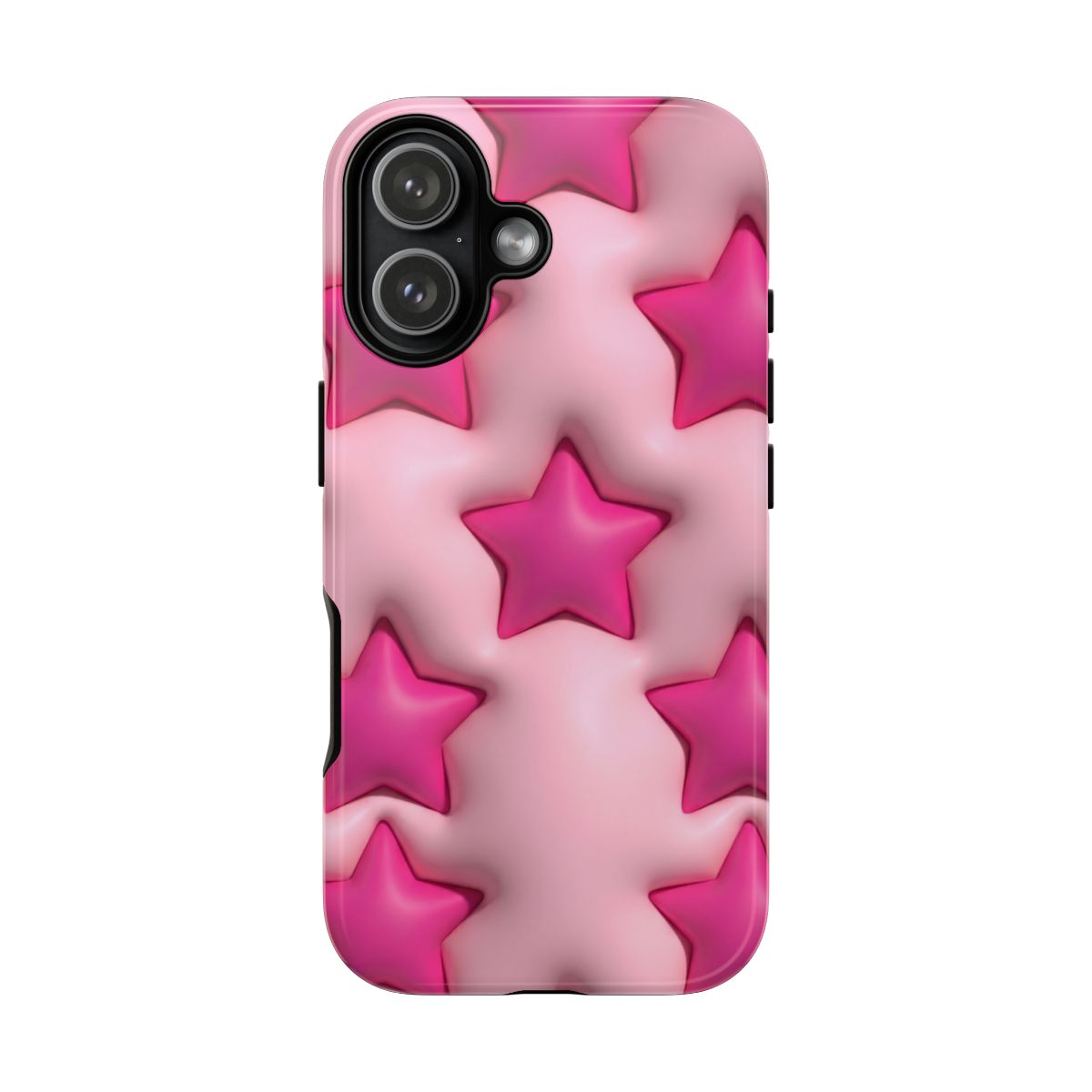 Pink Puffy Stars Aesthetic Phone Case - Cute Y2K Design