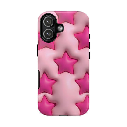 Pink Puffy Stars Aesthetic Phone Case - Cute Y2K Design