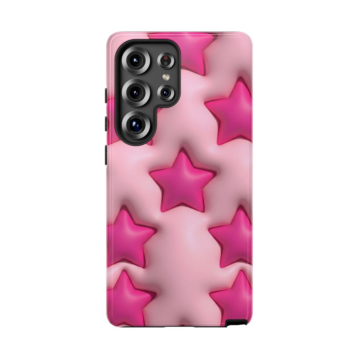 Pink Puffy Stars Aesthetic Phone Case - Cute Y2K Design