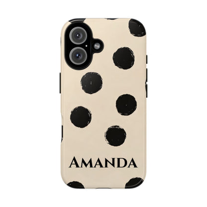 Personalized Polka Dot Phone Case – Custom Name Modern Abstract Aesthetic