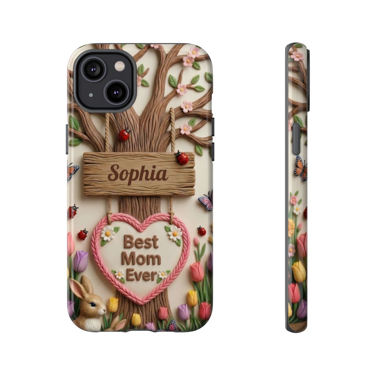 Personalized Best Mom Ever Phone Case - Whimsical Clay Garden