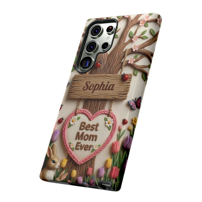 Personalized Best Mom Ever Phone Case - Whimsical Clay Garden