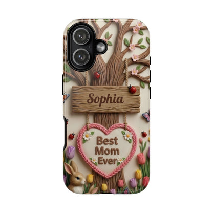 Personalized Best Mom Ever Phone Case - Whimsical Clay Garden