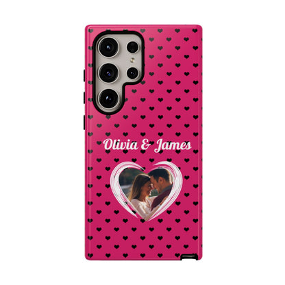 Personalized Photo Pink Heart Phone Case - Custom Photo & Name
