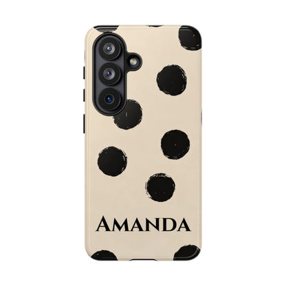 Personalized Polka Dot Phone Case – Custom Name Modern Abstract Aesthetic