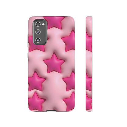 Pink Puffy Stars Aesthetic Phone Case - Cute Y2K Design