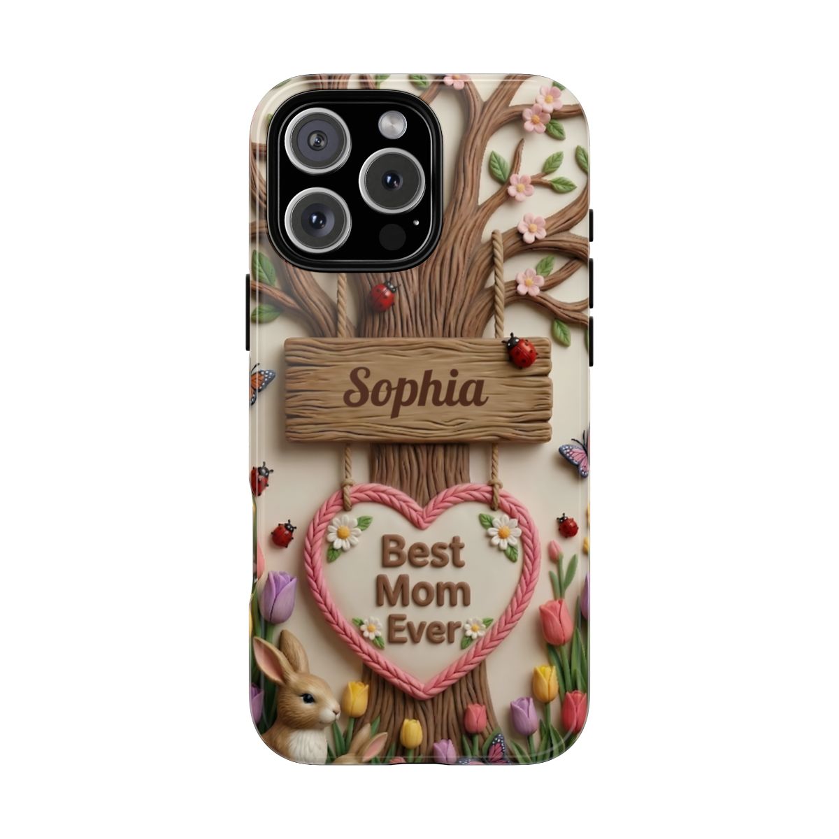 Personalized Best Mom Ever Phone Case - Whimsical Clay Garden