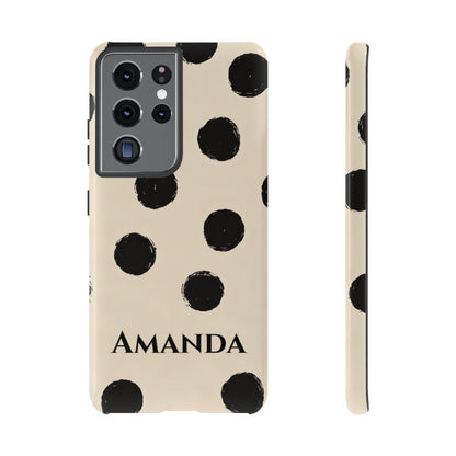 Personalized Polka Dot Phone Case – Custom Name Modern Abstract Aesthetic