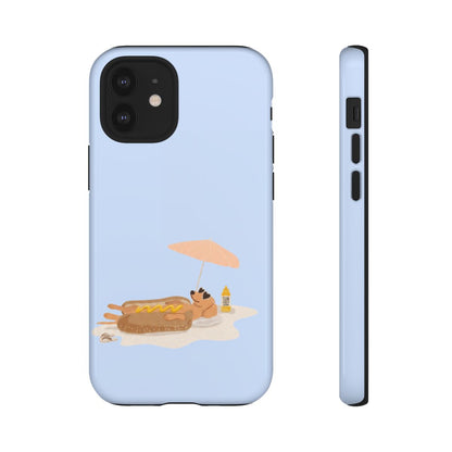 Funny Dachshund Phone Case – Minimalist Hot Dog Summer Aesthetic