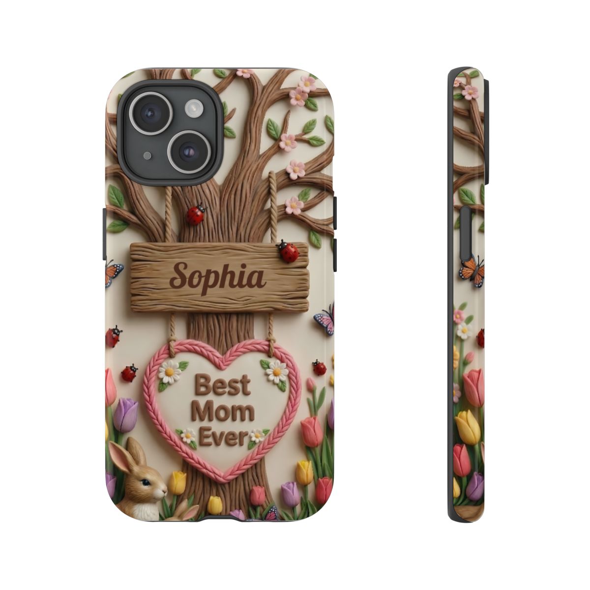 Personalized Best Mom Ever Phone Case - Whimsical Clay Garden