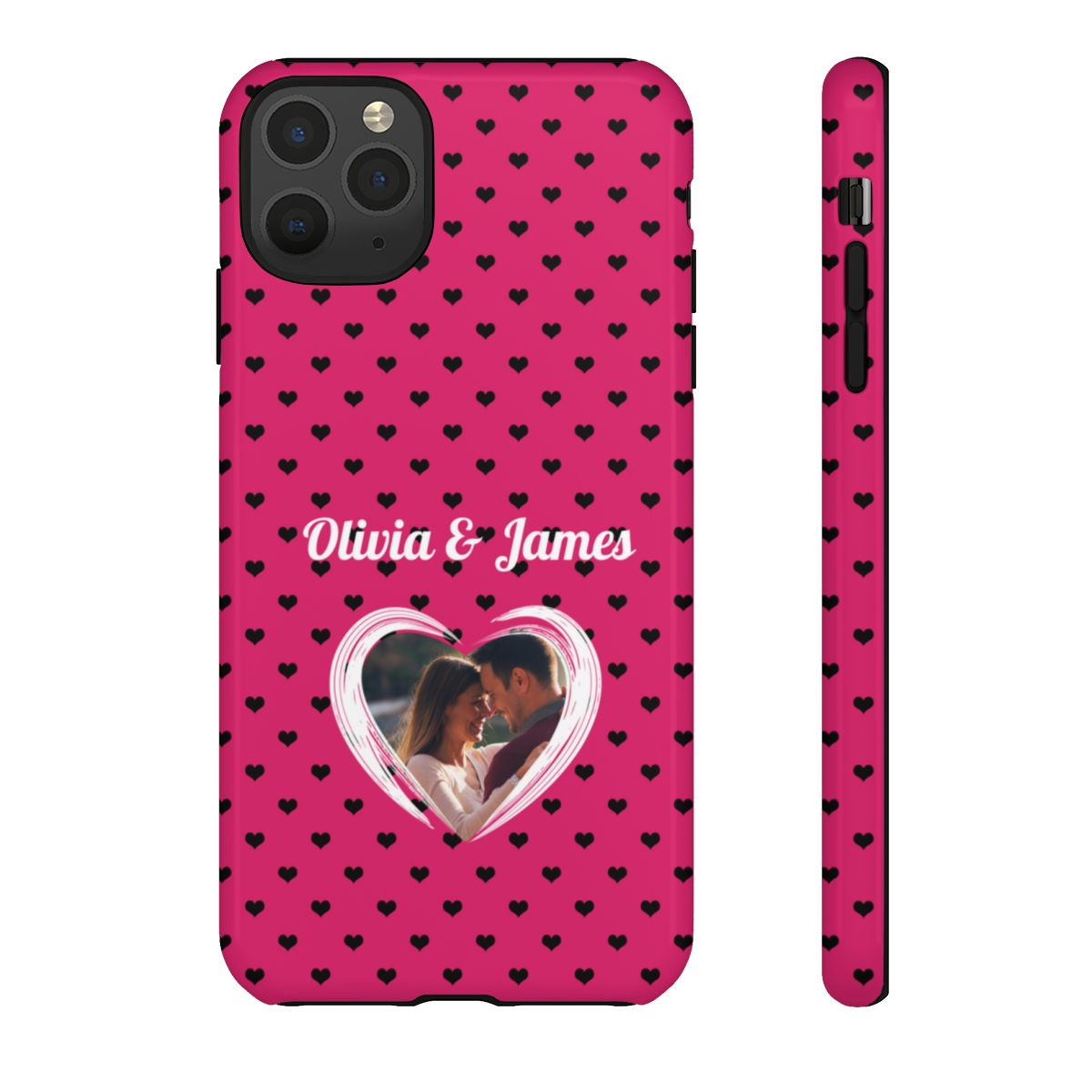Personalized Photo Pink Heart Phone Case - Custom Photo & Name