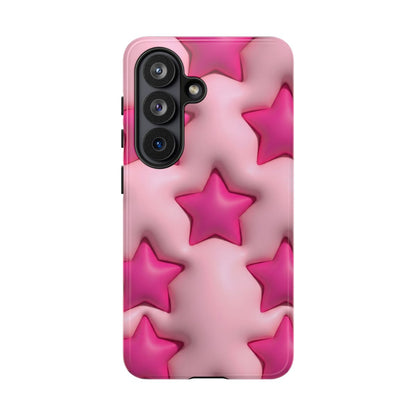 Pink Puffy Stars Aesthetic Phone Case - Cute Y2K Design