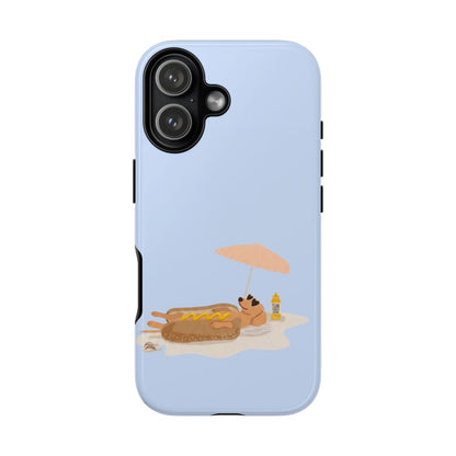 Funny Dachshund Phone Case – Minimalist Hot Dog Summer Aesthetic