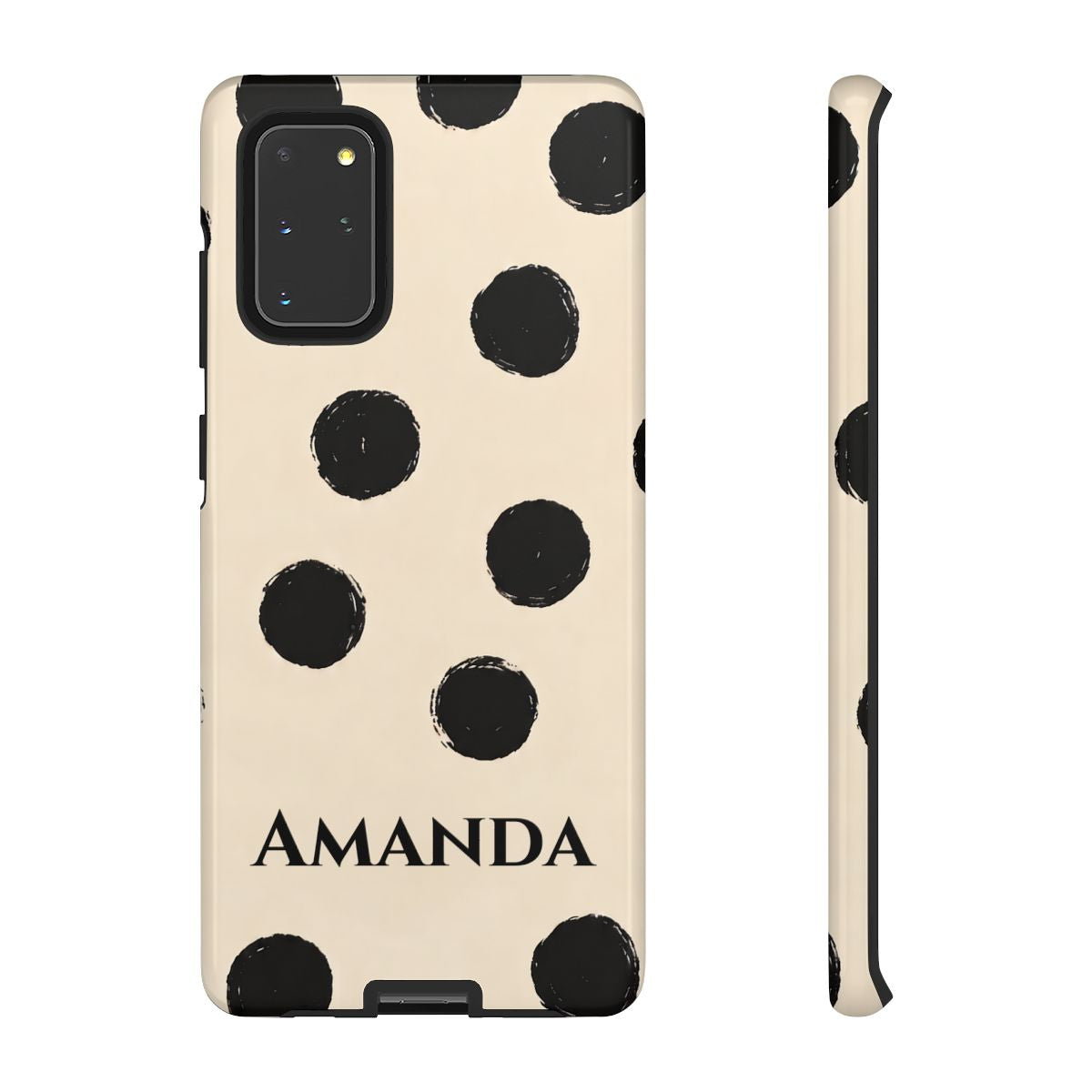 Personalized Polka Dot Phone Case – Custom Name Modern Abstract Aesthetic