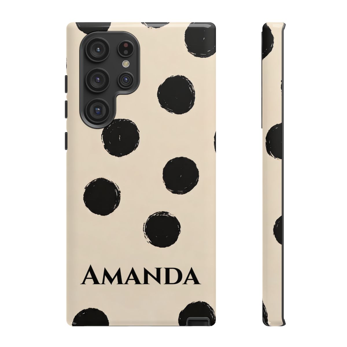 Personalized Polka Dot Phone Case – Custom Name Modern Abstract Aesthetic