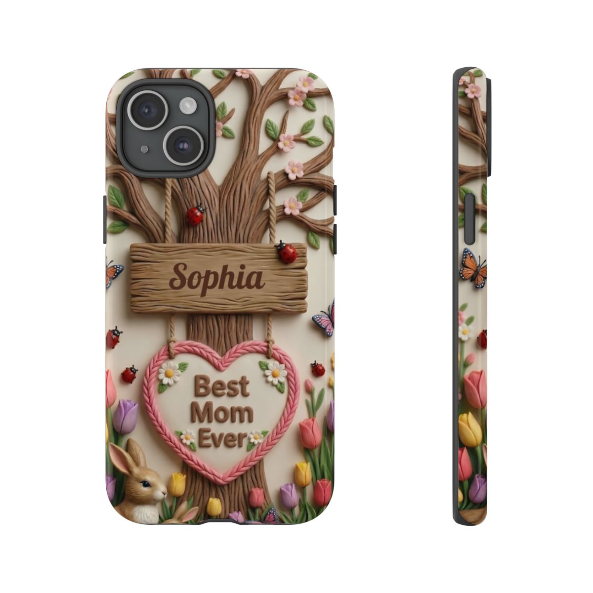 Personalized Best Mom Ever Phone Case - Whimsical Clay Garden