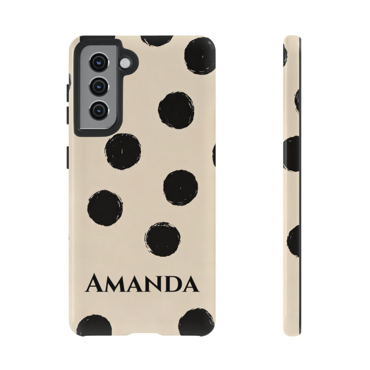 Personalized Polka Dot Phone Case – Custom Name Modern Abstract Aesthetic