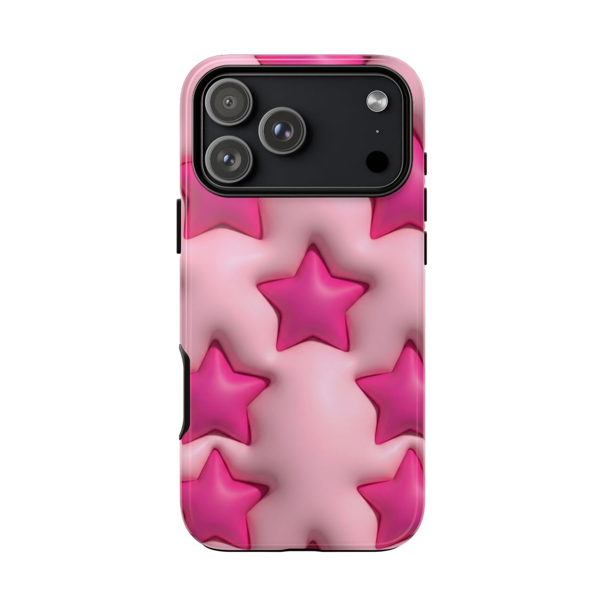 Pink Puffy Stars Aesthetic Phone Case - Cute Y2K Design