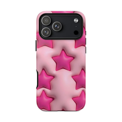 Pink Puffy Stars Aesthetic Phone Case - Cute Y2K Design