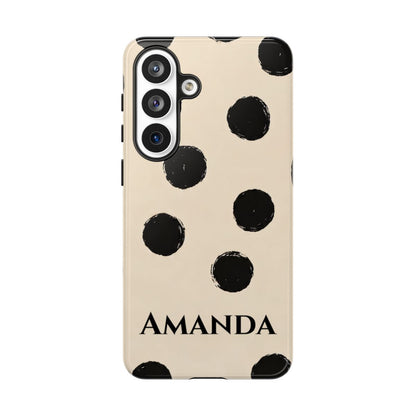 Personalized Polka Dot Phone Case – Custom Name Modern Abstract Aesthetic