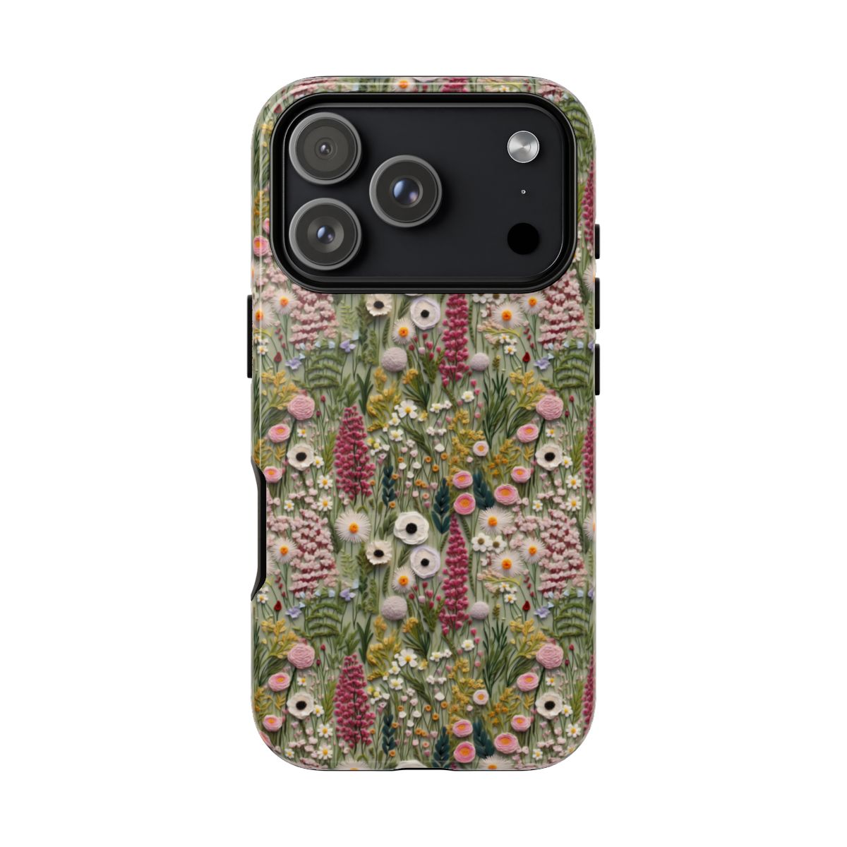 Botany Phone Case – Meadow Wildflower Embroidery Aesthetic