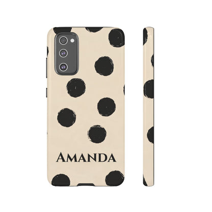Personalized Polka Dot Phone Case – Custom Name Modern Abstract Aesthetic