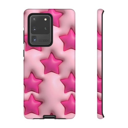 Pink Puffy Stars Aesthetic Phone Case - Cute Y2K Design