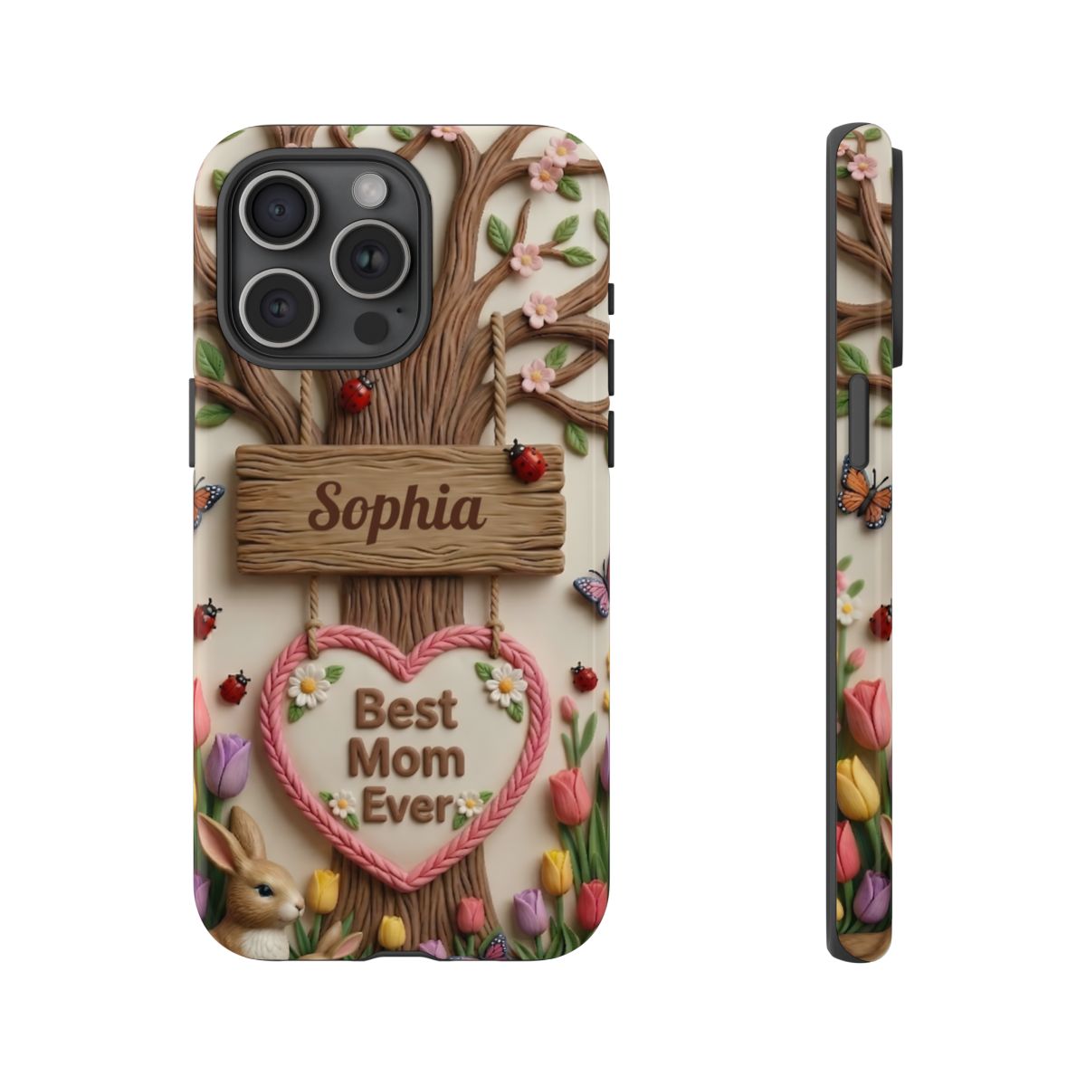 Personalized Best Mom Ever Phone Case - Whimsical Clay Garden