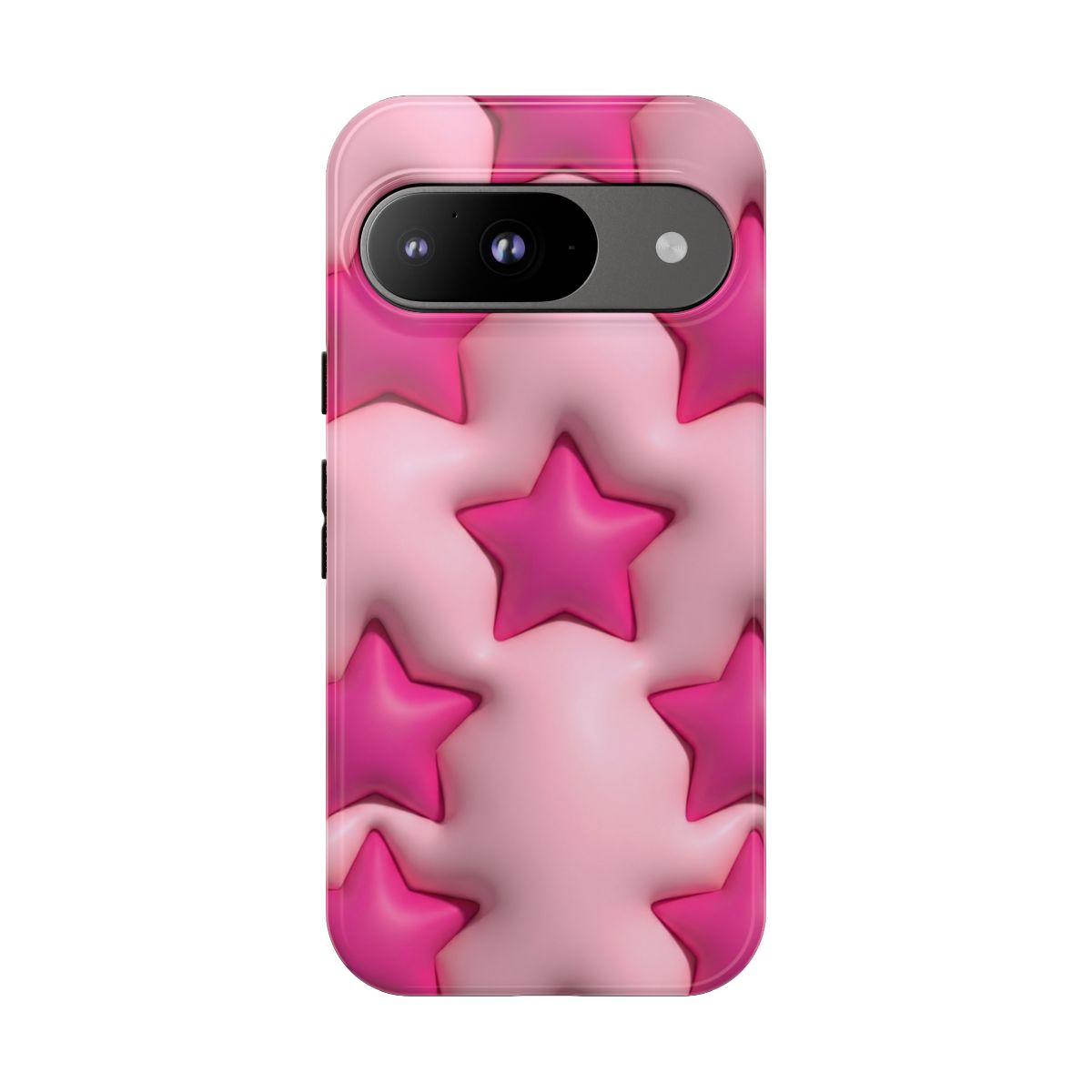 Pink Puffy Stars Aesthetic Phone Case - Cute Y2K Design