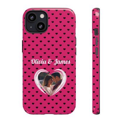 Personalized Photo Pink Heart Phone Case - Custom Photo & Name