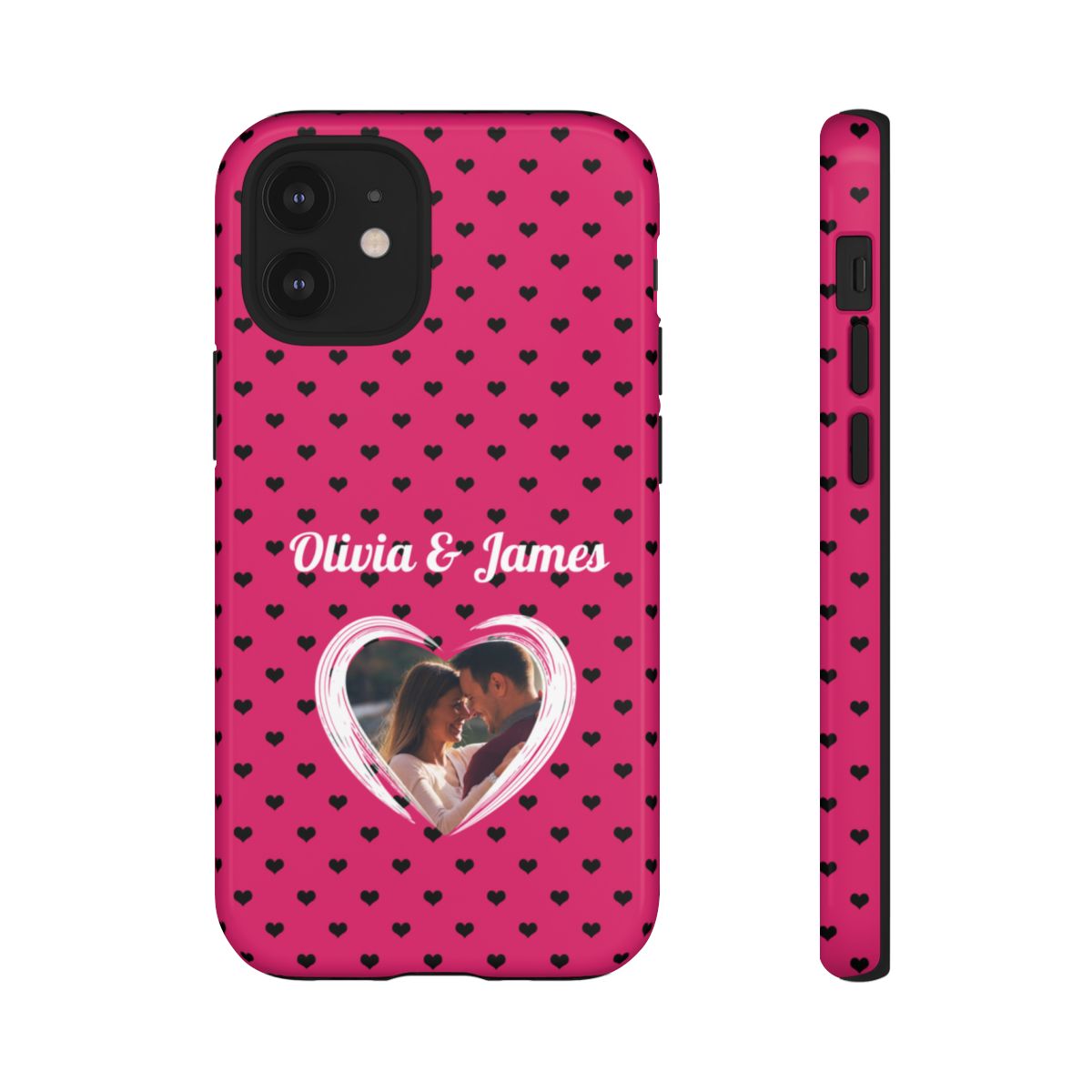 Personalized Photo Pink Heart Phone Case - Custom Photo & Name