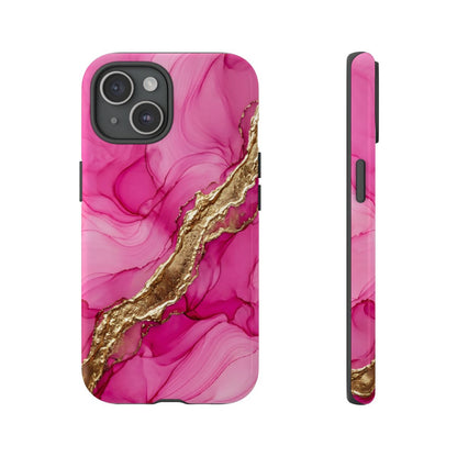 Pink Gold Marble Phone Case – Luxe Alcohol Ink Aesthetic