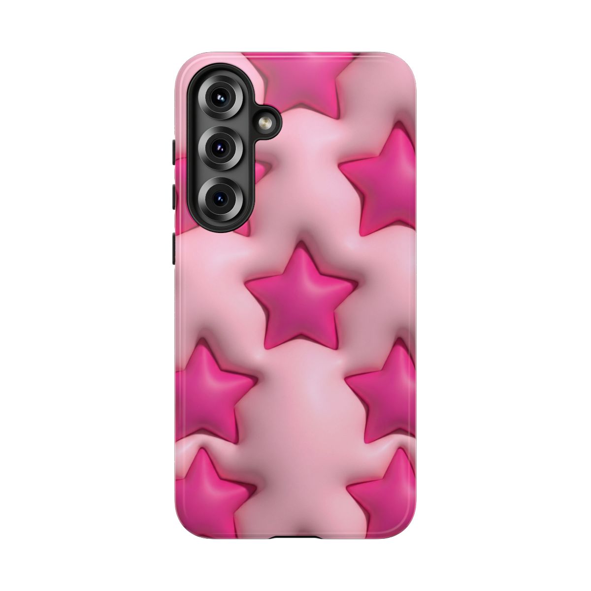 Pink Puffy Stars Aesthetic Phone Case - Cute Y2K Design